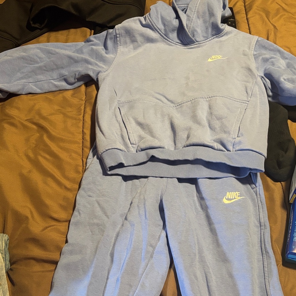 Nike Kids Light Blue Sweatpants & Hoodie Set